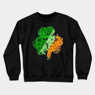 Flag of Ireland on a shamrock for St. Patrick's Day Crewneck Sweatshirt